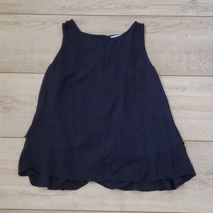 Loft Back Peplum Tank in Black